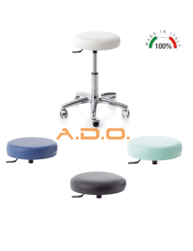 Stool with Al base - elevation 14 cm.