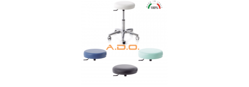 Stool with Al base - elevation 14 cm.
