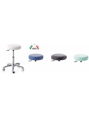 Stool with Al base - elevation 14 cm.