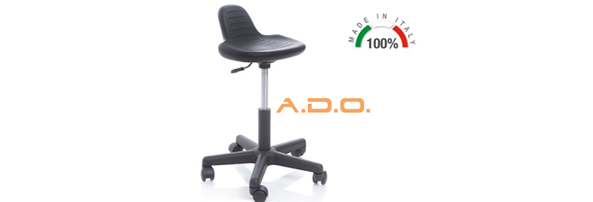 Stool with backrest - gas piston elevation