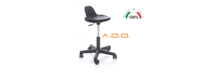 Stool with backrest - gas piston elevation