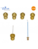 Set mit 6 Spitzen: 4 Spitzen (A-D), 1 gerade Sprühspitze 1