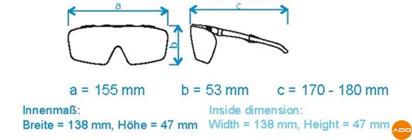 Dimensiones - Gafas de protección láser - 0278
