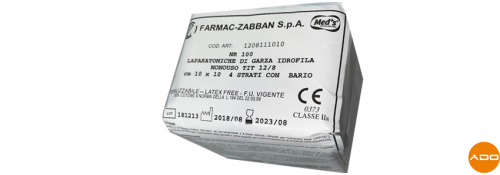 Cotton laparotomy gauze - With barium thread