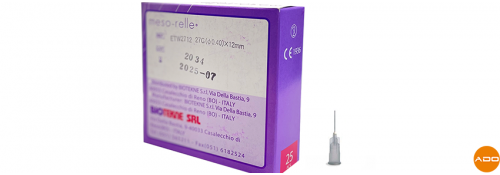 Agujas para mesoterapia - 27G x 12 mm P. Delgado