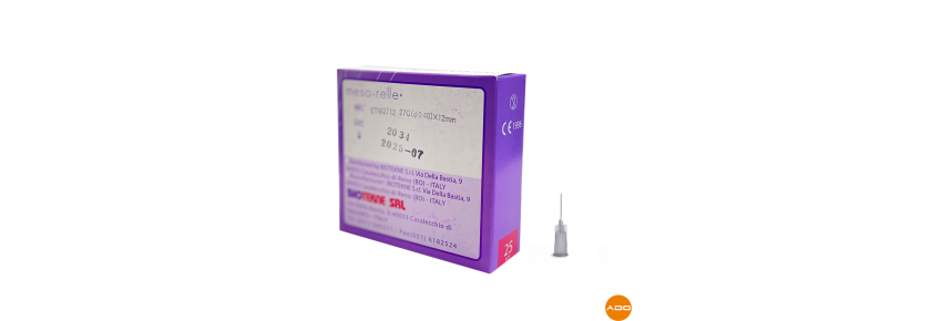 Aghi per mesoterapia - 27G x 12 mm P. Sottile