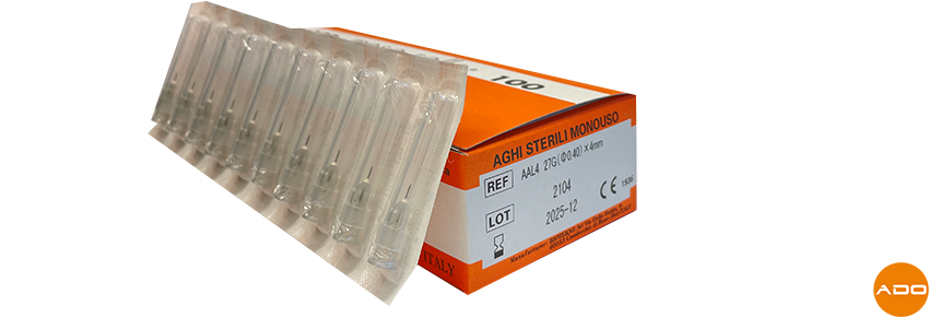 Agujas para mesoterapia - 27G x 4mm