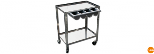 Carrello in acciaio inox con cassetto