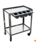 Carrello in acciaio inox con cassetto