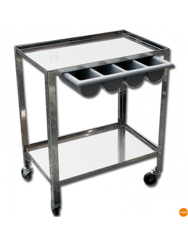 Stainless steel trolley with drawer