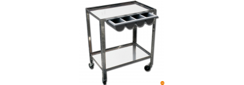 Carrello in acciaio inox con cassetto