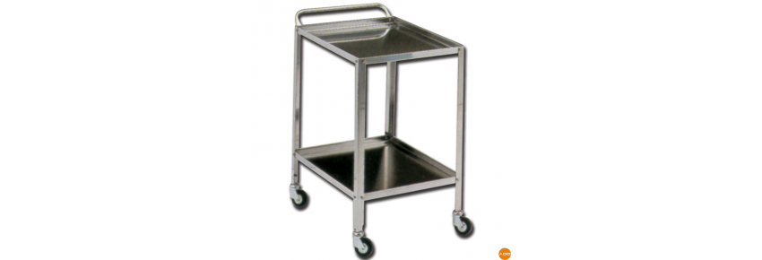 Carrello in acciaio inox piccolo - 2 ripiani