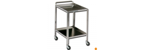 Large stainless steel cart - 2 shelves