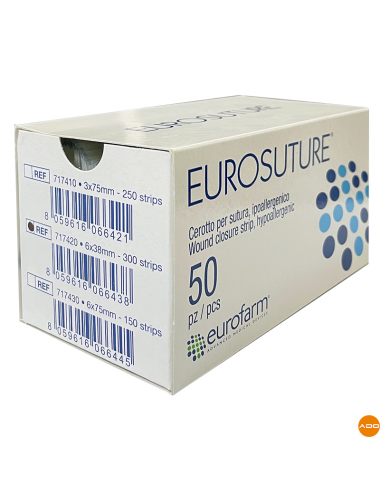 Bandes stériles en TNT pour sutures - 6 x 38 mm.