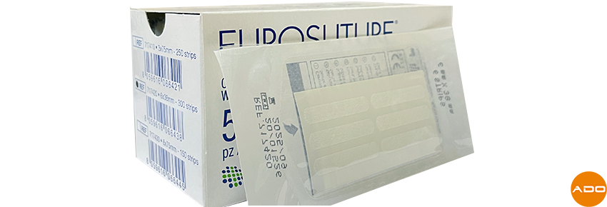 Sterile non-woven fabric dressings for sutures - 6 x 38 mm.