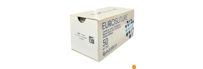 Sterile non-woven fabric dressings for sutures - 6 x 75 mm.