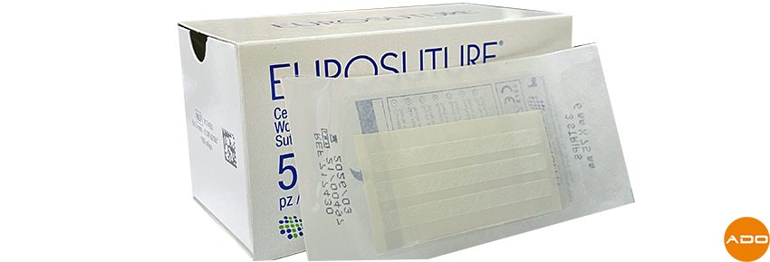 Sterile non-woven fabric dressings for sutures - 6 x 75 mm.