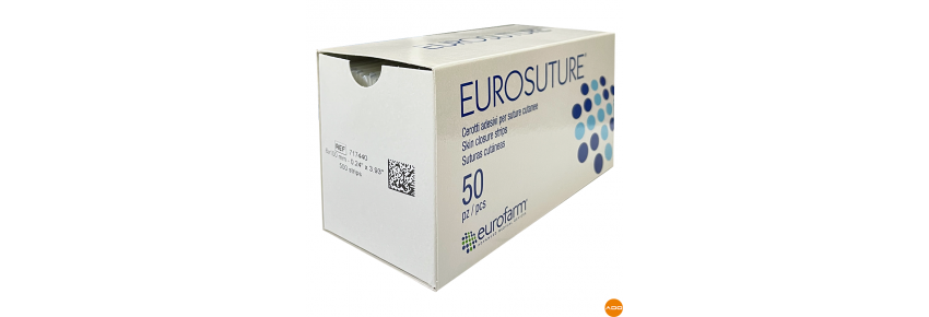 Sterile non-woven fabric dressings for sutures - 6 x 100 mm.