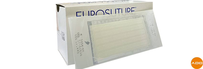 Sterile non-woven fabric dressings for sutures - 6 x 100 mm.