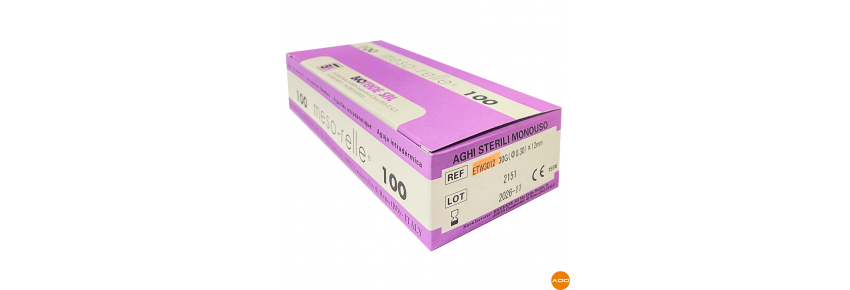 Aghi per mesoterapia - 30G x 12 mm P. Sottile