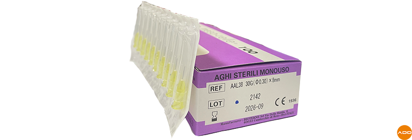 Agujas de mesoterapia - 30G x 8mm