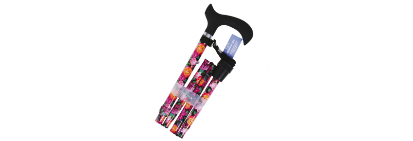 FALTBARE STOCK MIT DERBY-GRIFF - BLUMEN