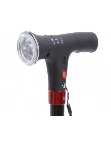 Aluminium stick with courtesy light and acoustic warning