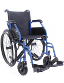 Blue folding wheelchair