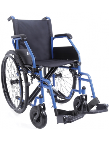 Blue folding wheelchair