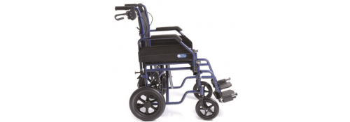 Silla de ruedas plegable de doble crucero y frenos - lateral