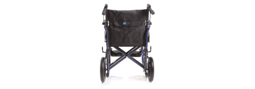 Foldable wheelchair with double cross and brakes - rear