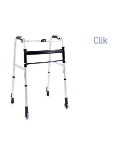 Folding walker with 2 wheels