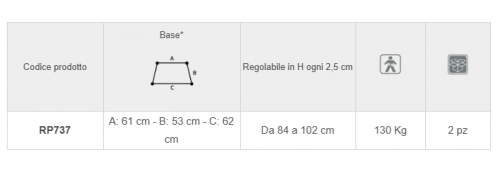 Deambulatore pieghevole con 2 ruote misure