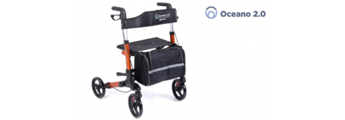 Faltbarer Rollator mit 4 Rädern rot