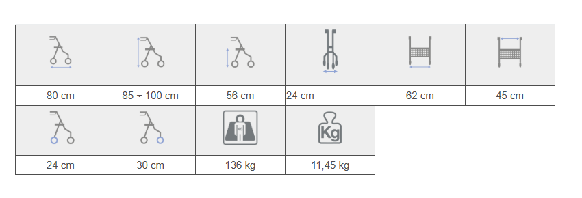Walker with seat - measures