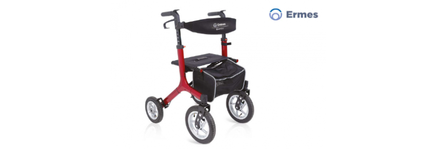 Walker with red sitting