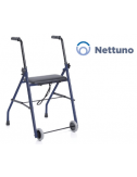 Foldable wheeled steel rollator