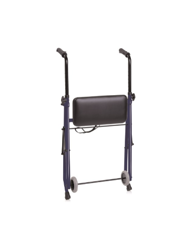 Andador de acero con ruedas plegable