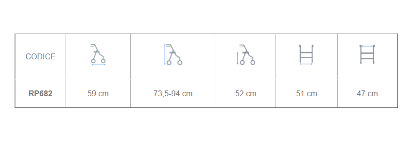 Foldable steel rollator with wheels size 1