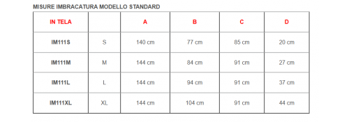 Standard harness with mesh headrest SPECIFICATIONS