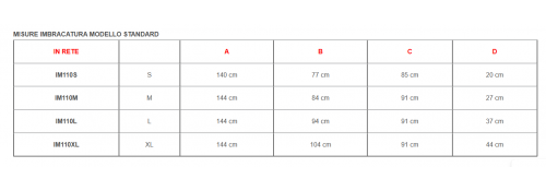 Imbracatura standard con poggiatesta in rete specifiche