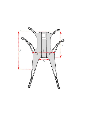 Harnais standard en filet avec barres pour lève-personnes