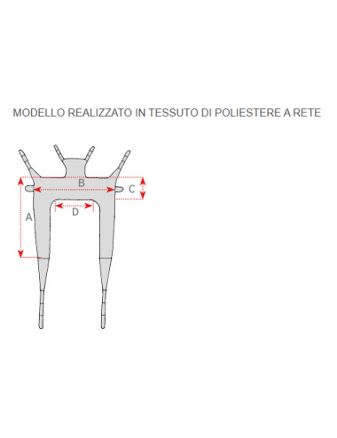 Imbracatura per bagno con testa in rete