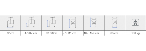 Technical specifications of the walker RP754A – adjustable height and dimensions for maximum comfort