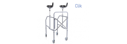 Déambulateur antibrachial RP754A – structure en acier pliable avec roues pivotantes et supports rembourrés