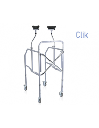 RP754S Walker with padded underarm supports, foldable and height adjustable.
