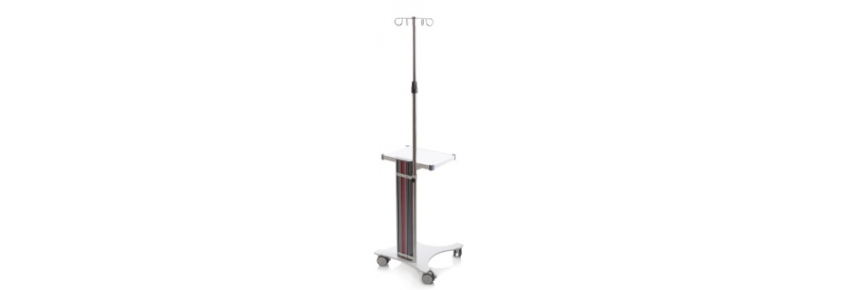 Stainless steel IV pole with adjustable height up to 220 cm