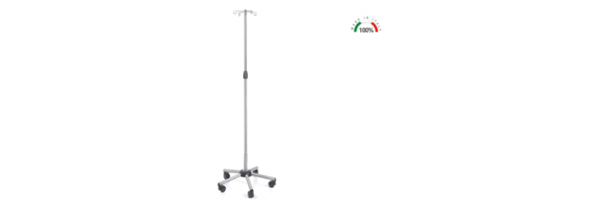 Ständer für die subkutane Infusion aus Edelstahl, verstellbar mit 4 Haken – Hergestellt in Italien