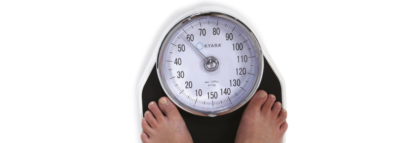 White weighing mechanical scale - max capacity 150 kg
