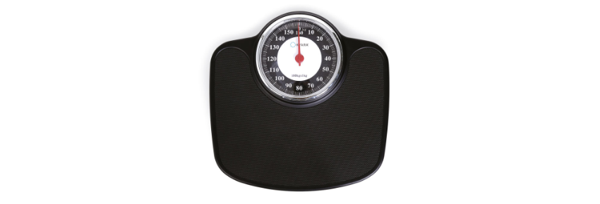 Mechanische Personenwaage schwarz – Maximalgewicht 160 kg